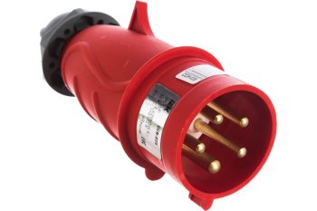 Вилка силовая переносная IEK 32А 380В 3К+З+N красная прямая IP44