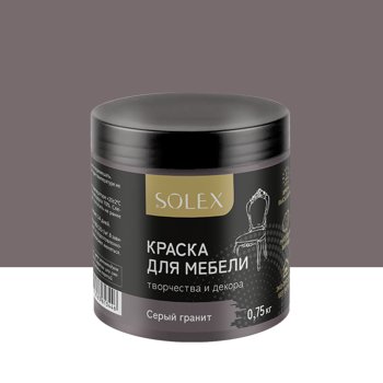 Краска Ижсинтез SOLEX акриловая для мебели серый гранит 0,75 кг матовая