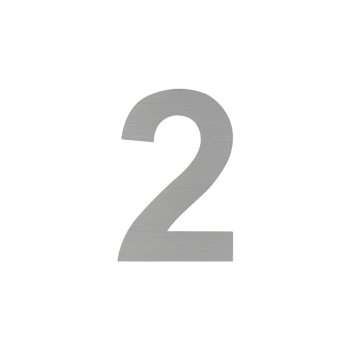 Цифра дверная №2 сатинированный хром пластик