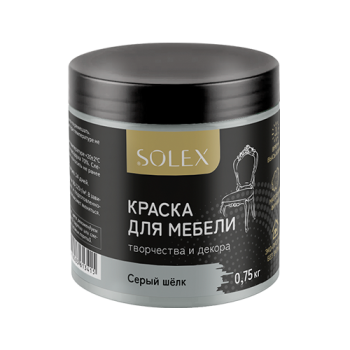 Краска Ижсинтез SOLEX акриловая для мебели серый шелк 0,75 кг матовая