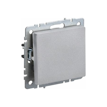 Выключатель встраиваемый IEK Brite 1 кл. алюминий, без подсветки, арт. BR-V10-0-10-K47