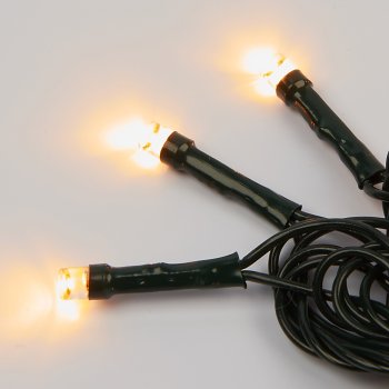 Гирлянда для дома нить 5м белый теплый 50 LED ламп зеленый провод