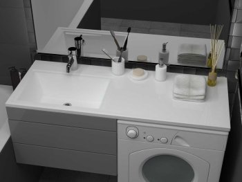 Раковина МАРКО Марсал литьевой мрамор 1200мм прямоугольная цвет белый