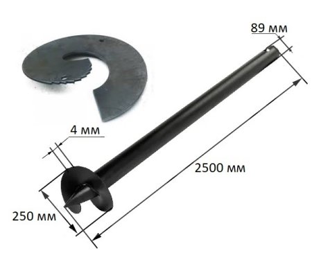 Свая винтовая сварная 89/2500-1-250