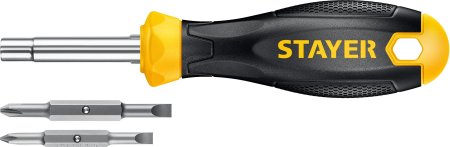 Отвертка со сменными битами STAYER PH/SL 45 мм 6 шт