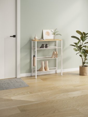 Этажерка для обуви 3-х ярусная Торонто24л 84х 67х 27см цвет белый