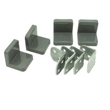 Уголок мебельный металлический с пластиковой крышкой 20х28х20мм металлик 4шт