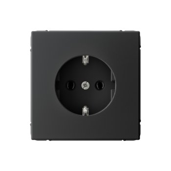Розетка силовая силовая встраиваемая Systeme Electric ARTGALLERY с заземлением, цвет карбон, арт. GAL001043s