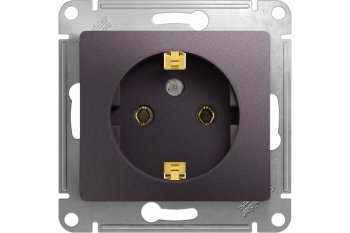 Розетка силовая одноместная встраиваемая Schneider Electric Glossa с заземлением, цвет сиреневый туман, арт. GSL001443