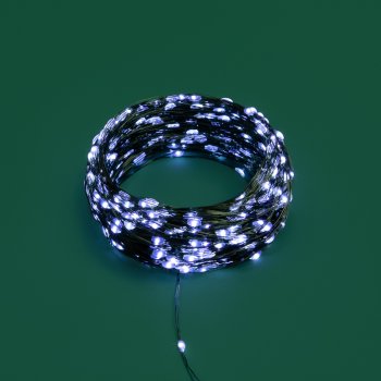 Гирлянда для дома роса 50м белый холодный 500 LED ламп зеленый провод