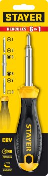 Отвертка со сменными битами Stayer PH, SL 45 мм 6 шт