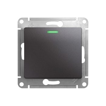 Выключатель встраиваемый Schneider Electric Glossa 1 кл. графит, с подсветкой, арт. GSL001313