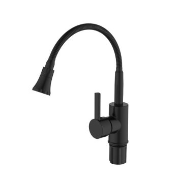Смеситель для кухни с гибким изливом Voda KF519B черный