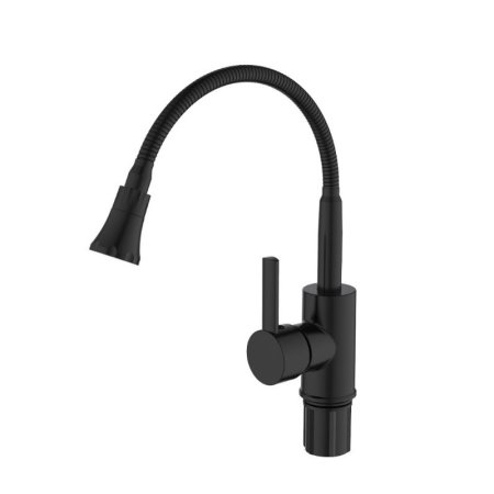 Смеситель для кухни с гибким изливом Voda KF519B черный