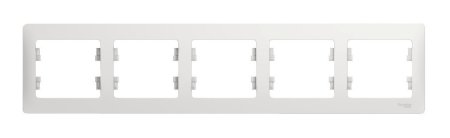 Рамка Schneider Electric Glossa 5 постов, цвет белый, арт. GSL000105