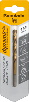 Сверло по металлу RENNBOHR 667060 6 мм 93 мм 1 шт Сверло по металлу RENNBOHR 667060 6 мм 93 мм 1 шт