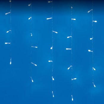 Гирлянда для улицы бахрома 6м белый холодный 200 LED ламп прозрачный провод