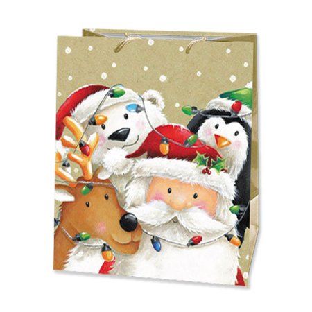 Пакет подарочный  Новогодний 32,4х26х26см мультиколор