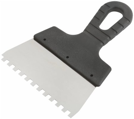 Шпатель фасадный Акор 150мм, зуб 4х4, пластиковая ручка