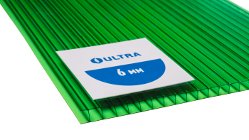 Сотовый поликарбонат Ультра зелёный 6000х2100х6