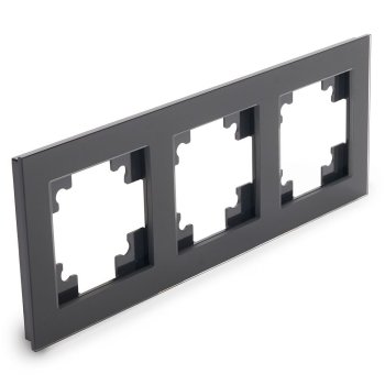 Рамка STEKKER Катрин 3 поста, цвет черный, арт. GFR00-7003-05