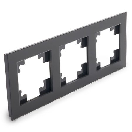 Рамка STEKKER Катрин 3 поста, цвет черный, арт. GFR00-7003-05