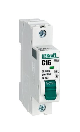Автоматический выключатель Dekraft ВА-103 1P 16А хар-ка C 6кА арт.12273DEK