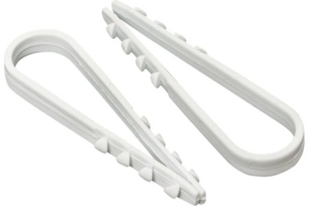 Дюбель-хомут КВТ круглый 19-25мм полиамид белый 100шт.