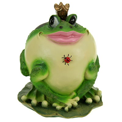 Садовая фигура Лягушка толстая с короной 17см