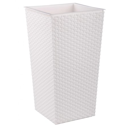 Кашпо с вкладышем Ротанг 20/28л белый