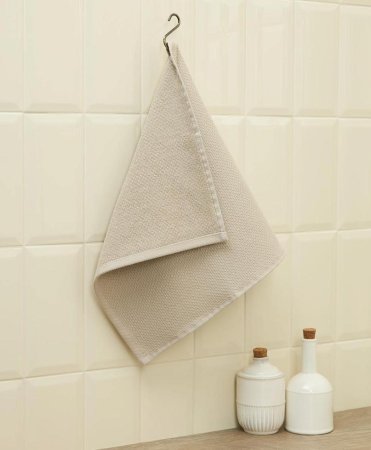 Полотенце махрово-вафеьное 55х40 см 1шт бежевый