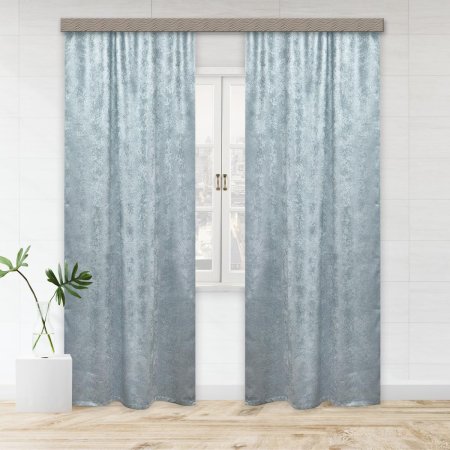 Комплект портьерных штор велюр Витерра 260хжемчужно-серый