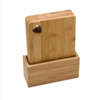 Набор досок разделочных 30-HS 21х16см 0,7мм бамбук 4шт цвет коричневый Набор досок разделочных 30-HS 21х16см 0,7мм бамбук 4шт цвет коричневый