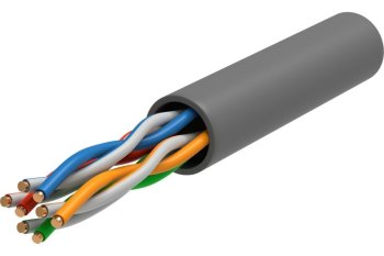 Кабель сетевой (витая пара) 4х2х24AWG б-305м серый IEK