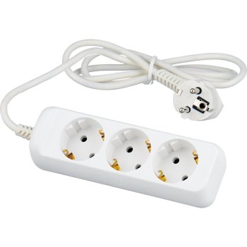 Удлинитель бытовой ЭРА 3 розетки без выключателя с заземлением 5 м 16А белый IP20
