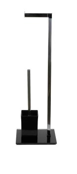 Стойка напольная для туал. бумаги с ершом напольный черный без крышки