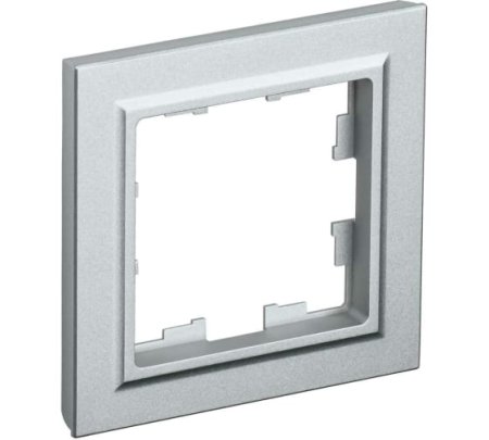 Рамка IEK Brite 1 пост, цвет алюминий, арт. BR-M12-K47