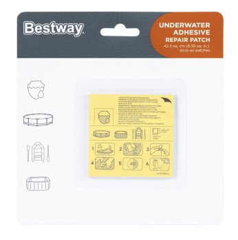 Ремкомплект для бассейна Bestway водостойкие самоклеящиеся заплатки (6шт) 6,5х6,5см