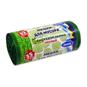 Пакеты для мусора Antella прочные 35л 15шт 6мкм нет да