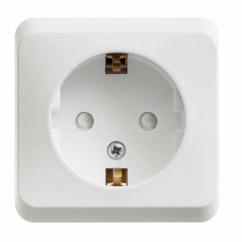 Розетка силовая одноместная накладная Schneider Electric Этюд с заземлением, цвет белый, арт. PA16-004B