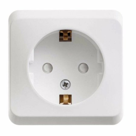 Розетка силовая одноместная накладная Schneider Electric Этюд с заземлением, цвет белый, арт. PA16-004B