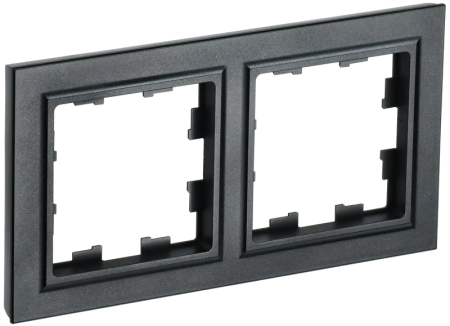 Рамка IEK Brite 2 поста, цвет черный, арт. BR-M22-K02