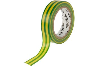 Изолента ПВХ Kranz 15мм*10м жёлто-зелёная, до 6000В
