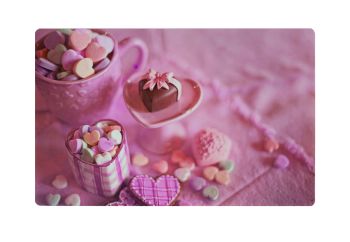Термосалфетка 41х 26см ПВХ Шоколадное сердце розовый