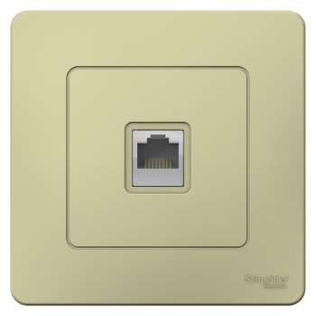 Розетка RJ45 категория 5е одноместная встраиваемая Schneider Electric Blanca цвет бежeвый, арт. BLNIS045007