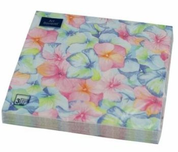 Салфетки бумажные Art Bouqet Акварельная гортензия 33х33см 20шт