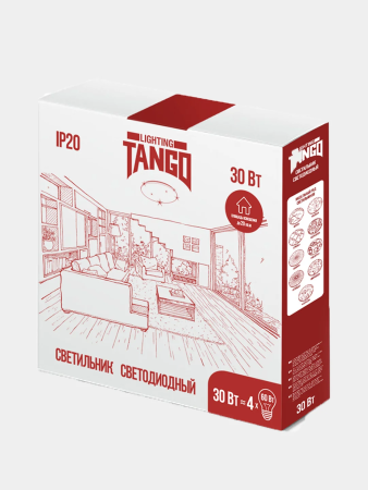 Настенно-потолочный светильник Tango Сахара  НБП-Р-2 LED 30Вт