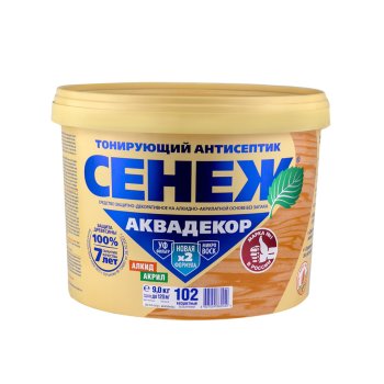Антисептик Сенеж Аквадекор декоративный бесцветный 9 кг
