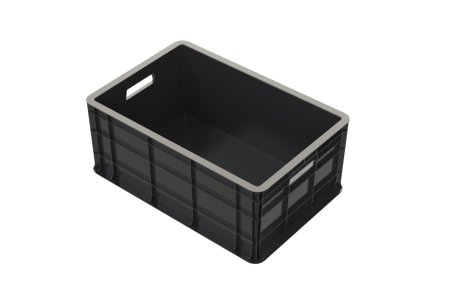 Ящик сплошной для овощей 60х40х25см цвет черный Ящик сплошной для овощей 60х40х25см цвет черный