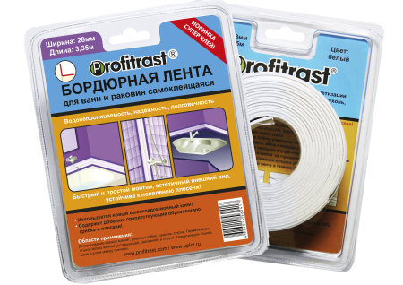 Лента бордюрная Profitrast 28 мм x 3,35м белый